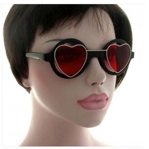 Round Heart Shape Lens RED & BLACK NEW